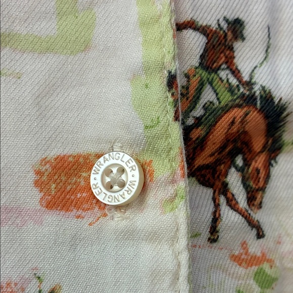 Wrangler Cowboy Print Button Down Shirt - oversized M - Picture 4 of 7